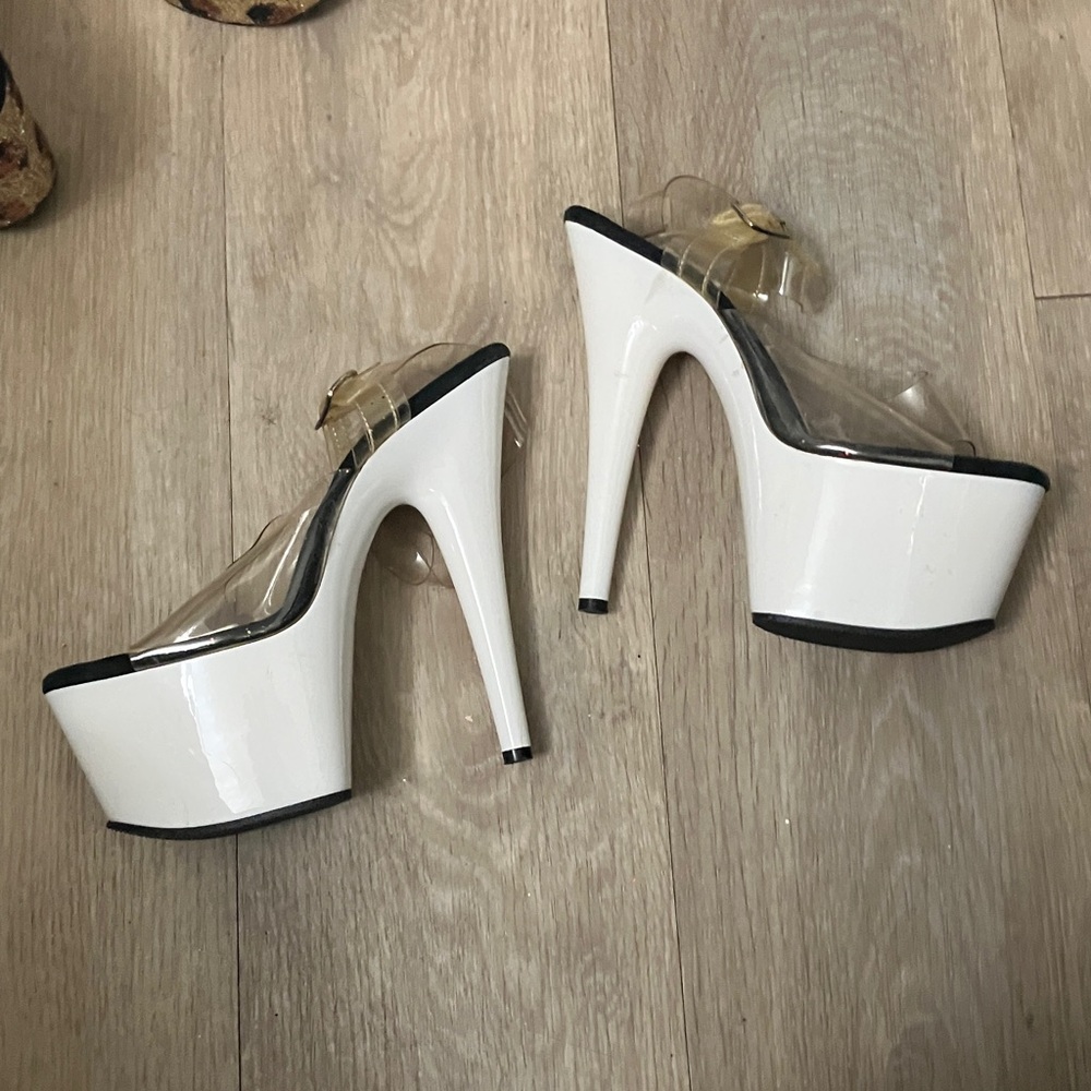 PLEASER 7” Heels Pole Dance Exotic Dancer Stripper Platform Shoes Preowned